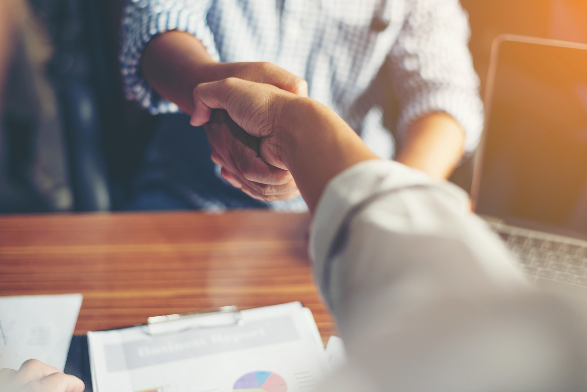 business people handshake greeting deal work